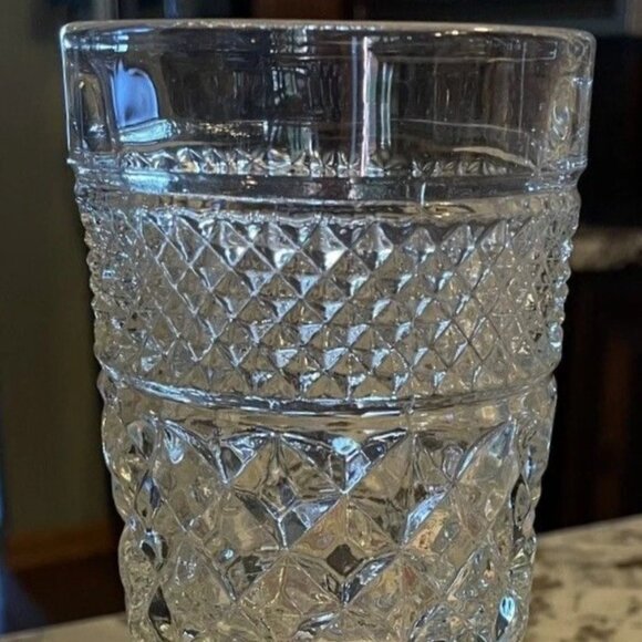 Set of 2 Anchor Hocking WEXFORD Wine Goblet Glasses 6 1/2" Tall 6.5" Vintage MCM - Picture 2 of 4